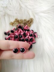 12 MM PEMBE AMİGURUMİ KİLİTLİ GÖZ