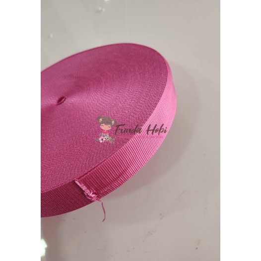 Şerit Kolon Polyester Çanta Askısı 4 cm -Pembe