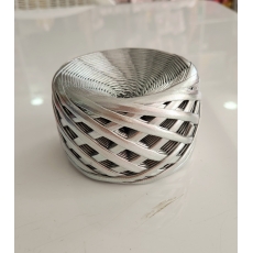 Metalik Penye Deri İp - Gümüş