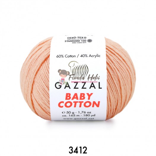 Gazzal Baby Cotton 3412-Yavruağzı/Ten