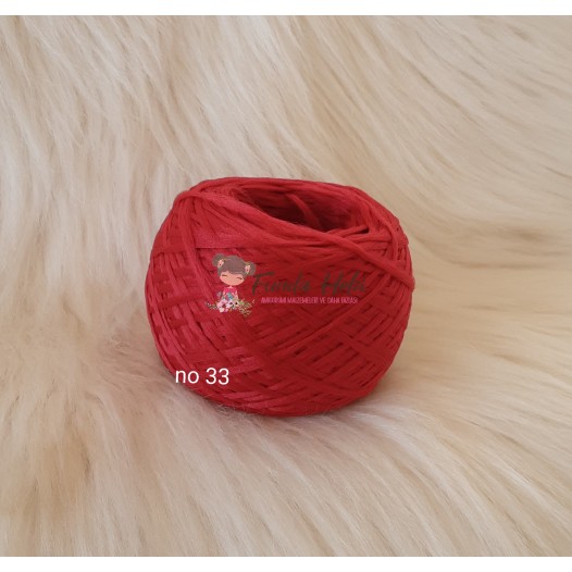 Yumak Amigurumi Saç İpi-Kırmızı 33